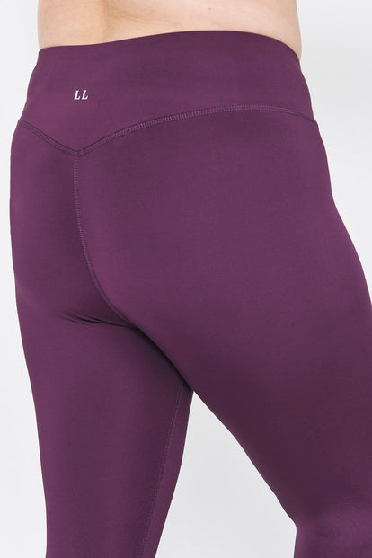 Legging de sport court taille haute grande taille Focus - Mulberry Plum