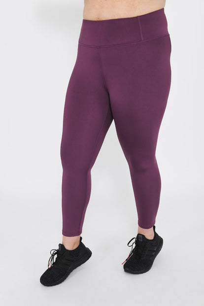 Legging de sport 7/8e taille haute grande taille Focus - Mulberry Plum