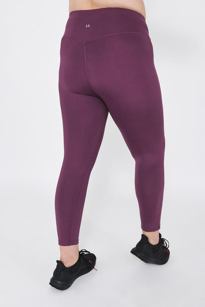 Legging de sport 7/8e taille haute grande taille Focus - Mulberry Plum