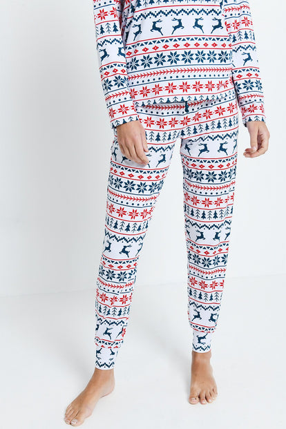 Ensemble de pyjama tout doux - Blanc Christmas Print