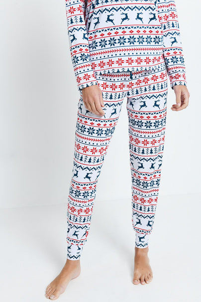 Ensemble de pyjama tout doux - Blanc Christmas Print