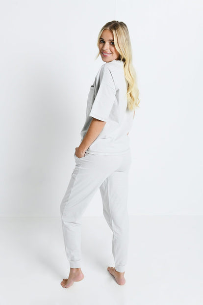 Ensemble de pyjama en coton peigné - Light Gris