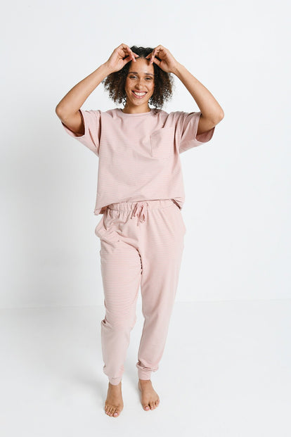 Ensemble de pyjama en coton peigné - Dusty Rose