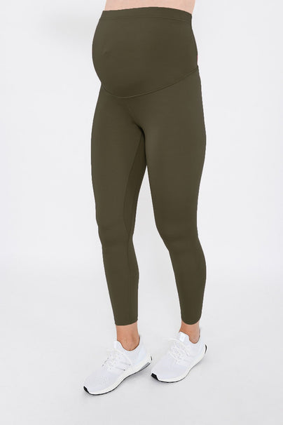 Legging de sport de grossesse 7/8e Focus - Olive Vert