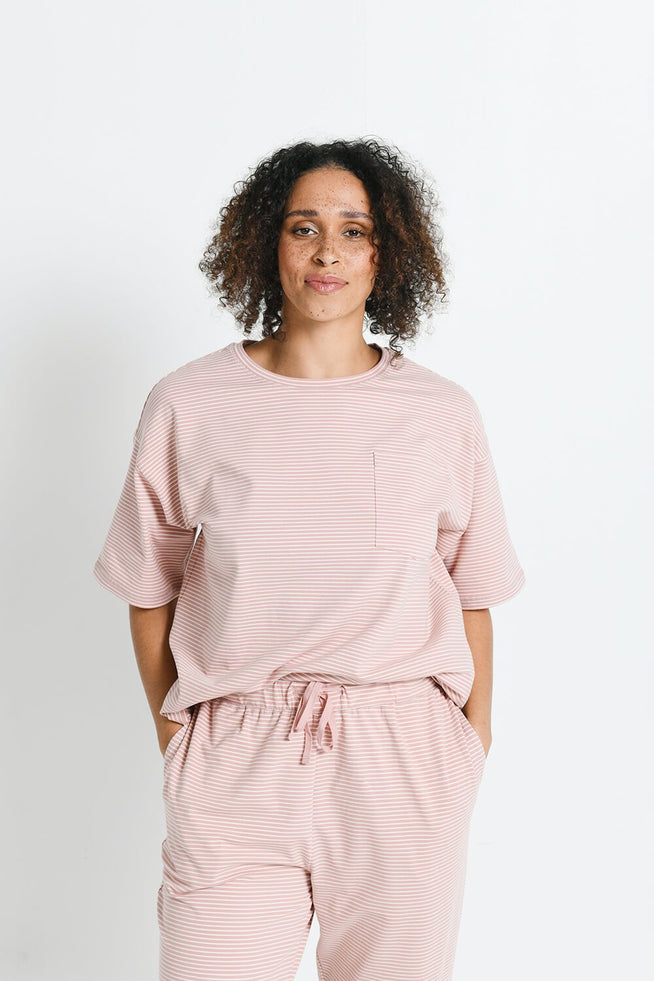 Ensemble de pyjama en coton peigné - Dusty Rose