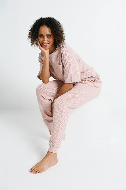 Ensemble de pyjama en coton peigné - Dusty Rose