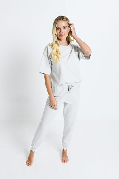 Ensemble de pyjama en coton peigné - Light Gris