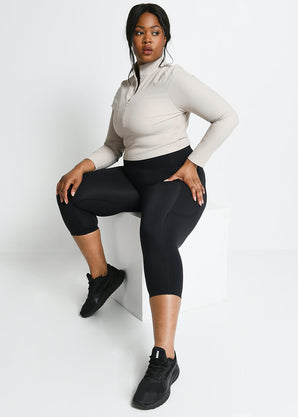 Legging de sport court grande taille Energise - Midnight Noir