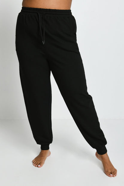 Pantalon de jogging Lounge-Luxe grande taille - Noir