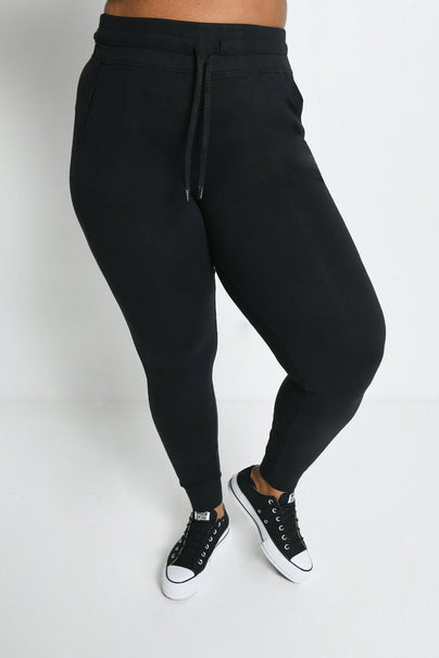 Pantalon de jogging taille haute grande taille Recharge - Noir