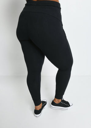 Pantalon de jogging taille haute grande taille Recharge - Noir