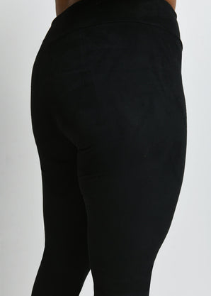 Legging effet daim grande taille - Noir