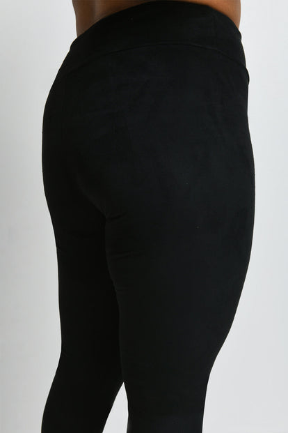 Legging effet daim grande taille - Noir