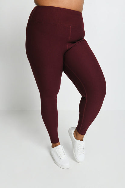 Legging taille haute grande taille Winter Everyday - Burgunder