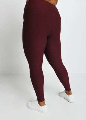 Legging taille haute grande taille Winter Everyday - Burgunder