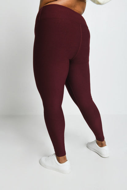 Legging taille haute grande taille Winter Everyday - Burgunder