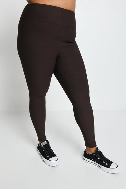 Legging taille haute grande taille Winter Everyday - Espresso Marron