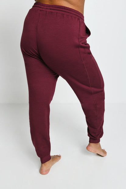 Pantalon de jogging Lounge-Luxe grande taille - Dark Cherry