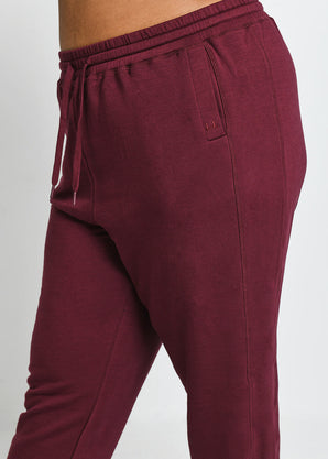 Pantalon de jogging Lounge-Luxe grande taille - Dark Cherry