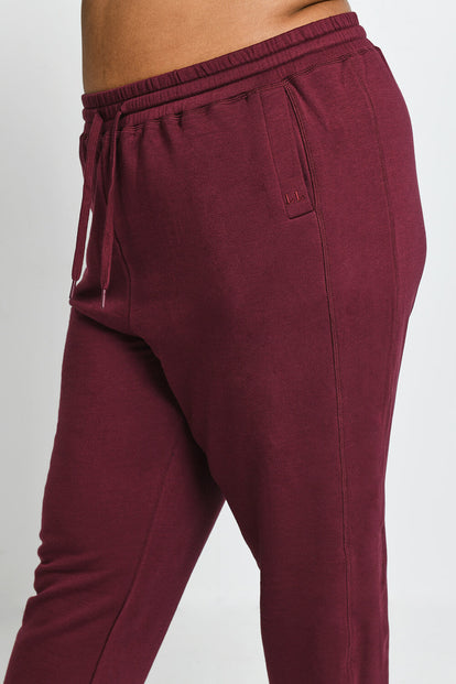 Pantalon de jogging Lounge-Luxe grande taille - Dark Cherry