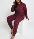 Pantalon de jogging Lounge-Luxe grande taille - Dark Cherry