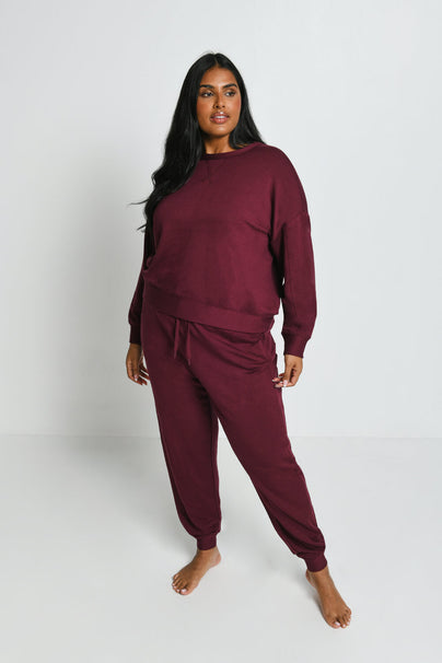 Sweat Lounge-Luxe grande taille - Dark Cherry