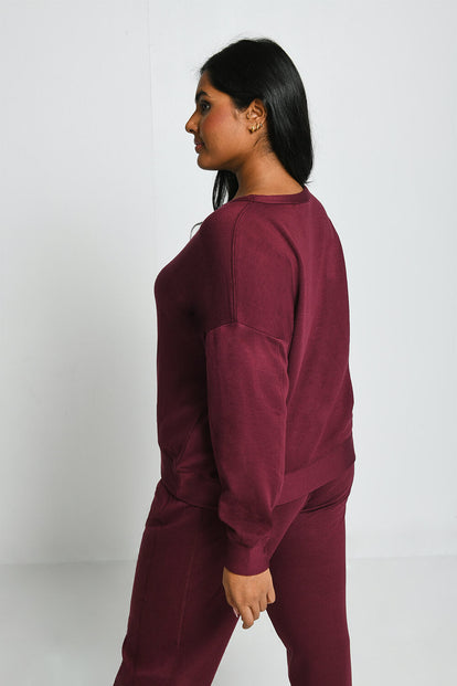 Sweat Lounge-Luxe grande taille - Dark Cherry