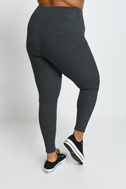 Legging doublé polaire épais grande taille - Dark Gris Marl