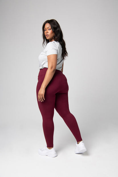 Legging taille haute grande taille Everyday - Burgunder