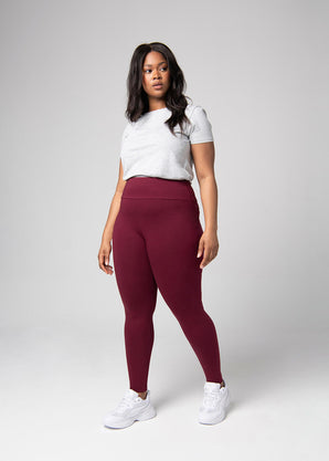 Legging taille haute grande taille Everyday - Burgunder