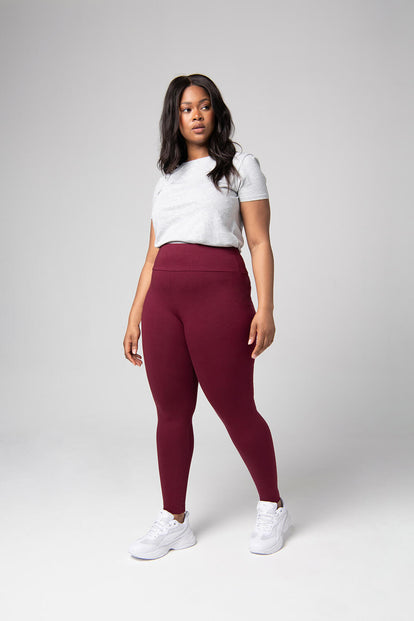 Legging taille haute grande taille Everyday - Burgunder