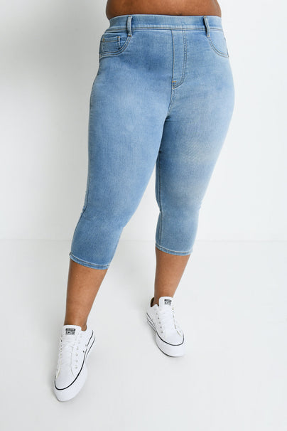 Jegging court grande taille - Light Bleu