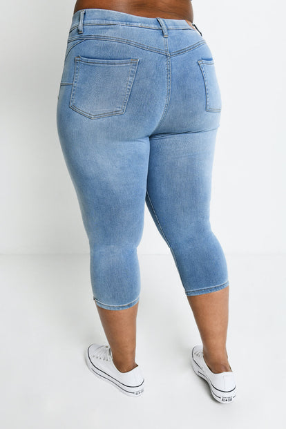 Jegging court grande taille - Light Bleu