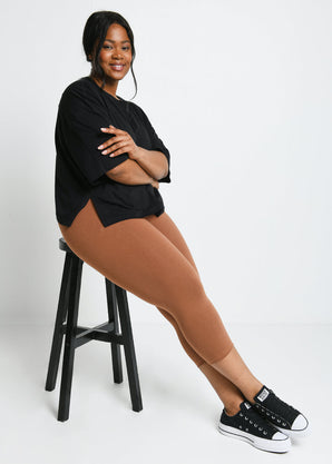 Legging court grande taille Everyday - Mocha Marron
