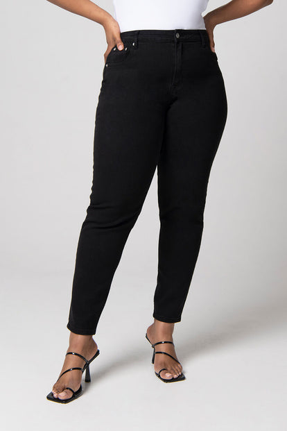 Jean Mom slim grande taille - Noir