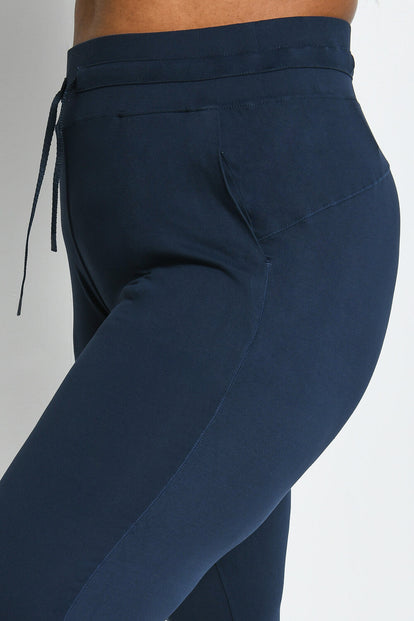 Pantalon de jogging taille haute grande taille Recharge - Bleu Marine