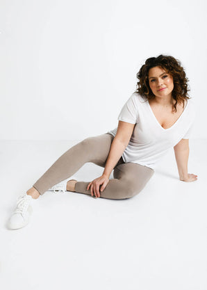 Legging taille haute grande taille Everyday - Oatmeal Avione