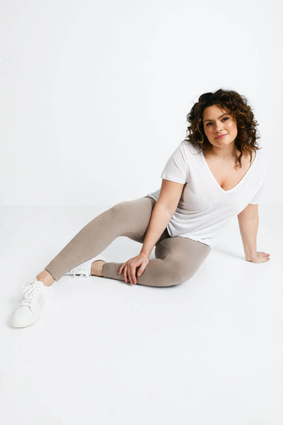 Legging taille haute grande taille Everyday - Oatmeal Avione