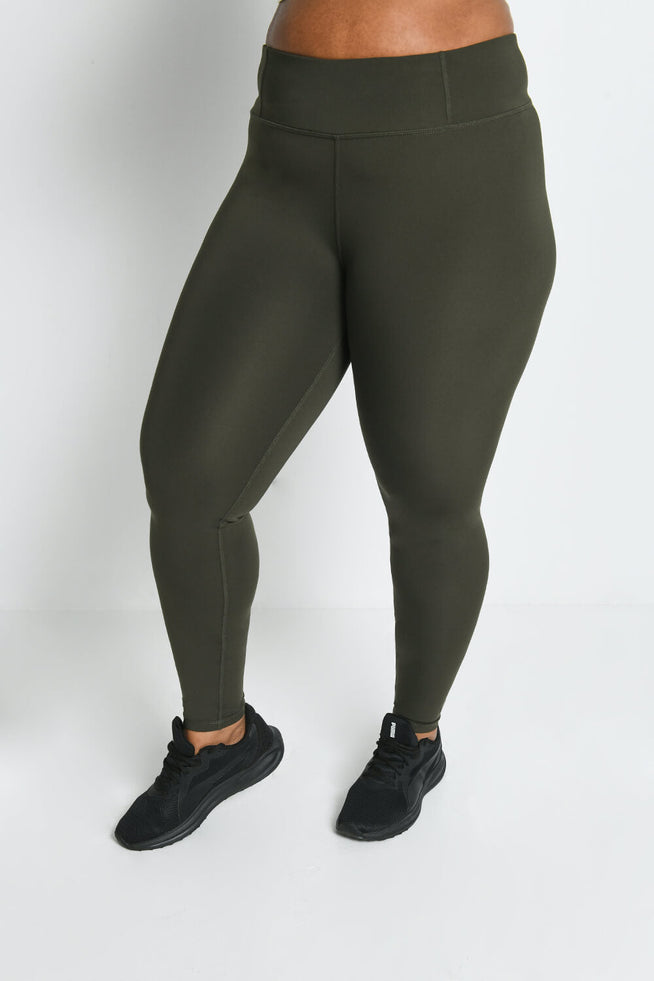 Legging de sport taille haute grande taille Focus - Olive Vert