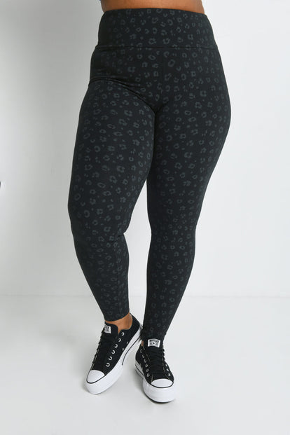 Legging taille haute grande taille Everyday - Noir Animal Print