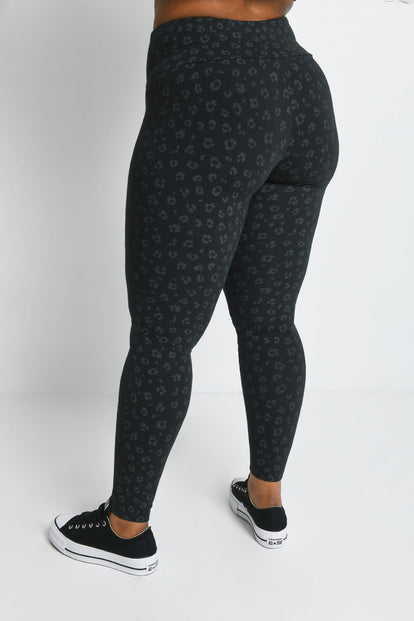 Legging taille haute grande taille Everyday - Noir Animal Print