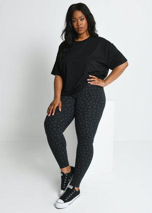 Legging taille haute grande taille Everyday - Noir Animal Print