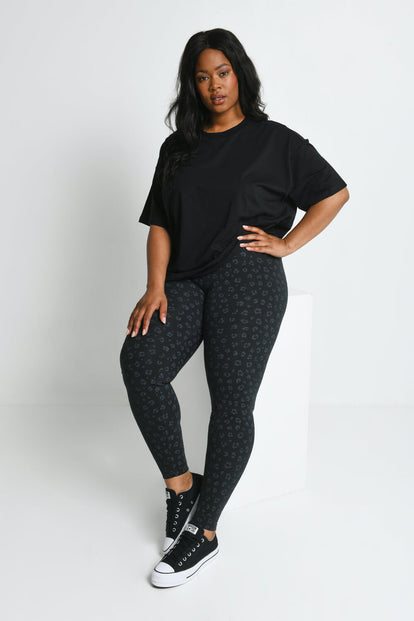 Legging taille haute grande taille Everyday - Noir Animal Print