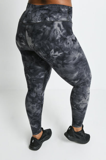 Legging taille haute grande taille Revitalise - Noir Tie Dye