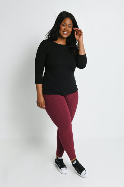 Legging taille haute Everyday - Burgunder Animal Print