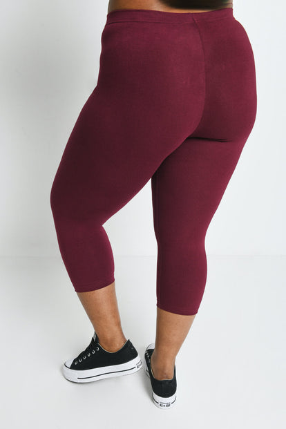 Legging court grande taille Everyday - Burgunder