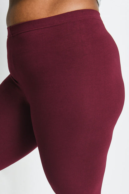 Legging court grande taille Everyday - Burgunder