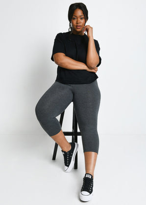 Legging court grande taille Everyday - Dark Gris Marl