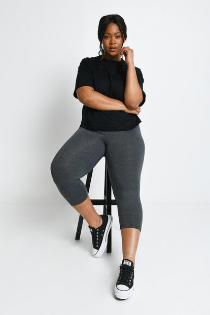 Legging court grande taille Everyday - Dark Gris Marl