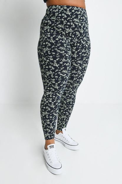 Legging taille haute grande taille Everyday - Marine/Vert Floral